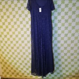 NAVY SS LACE GOWN